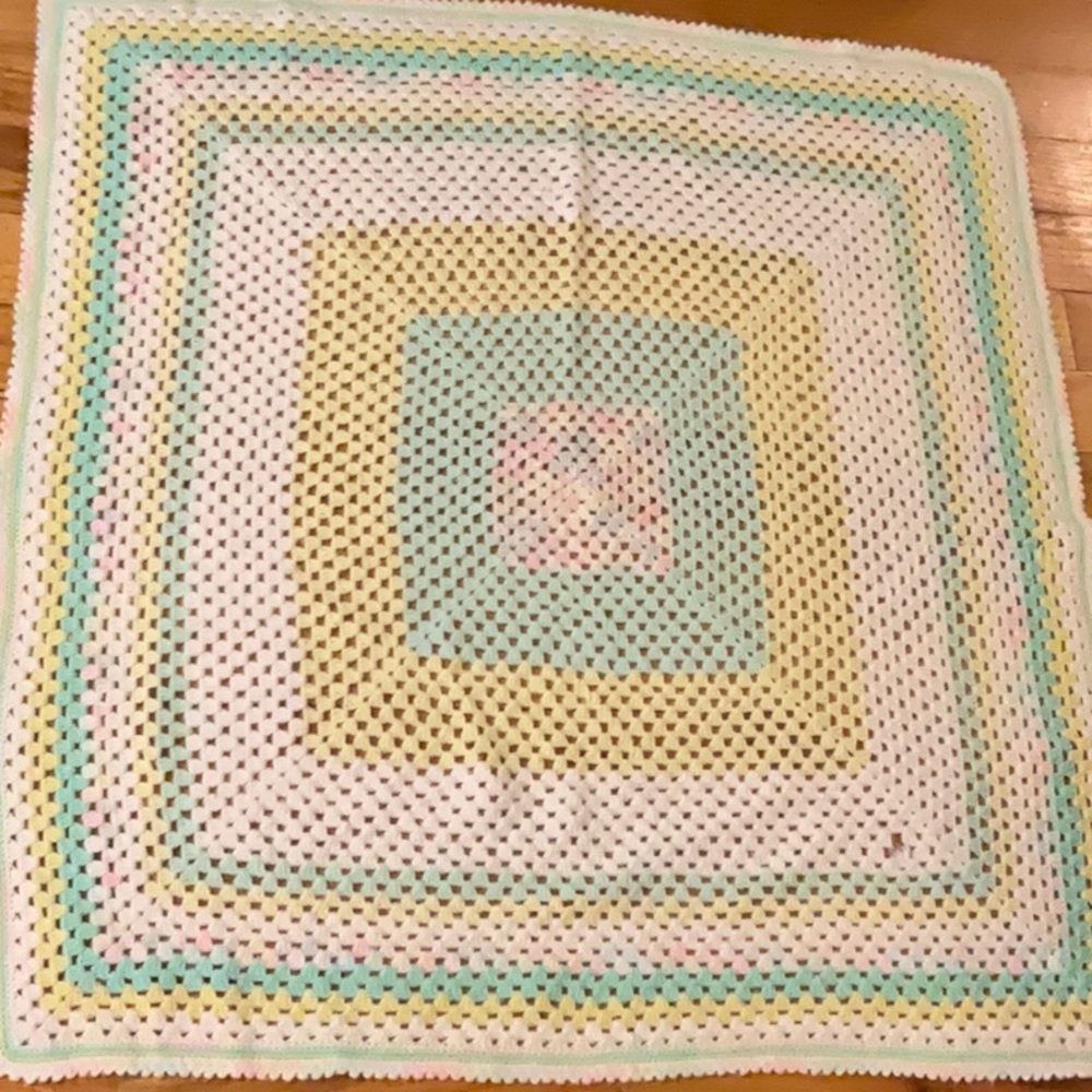 Handmade Crochet Blanket in Pastel Colors